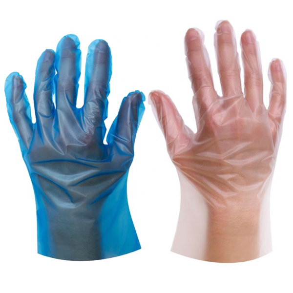 thermoplastic elastomer gloves blue and clear