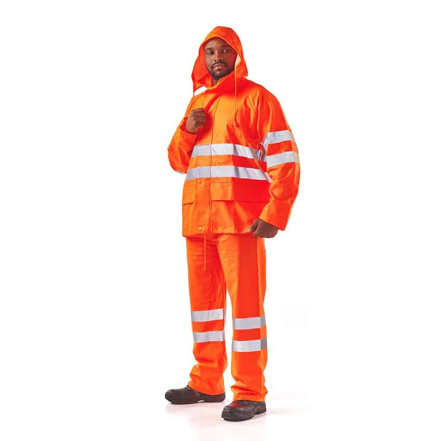 Dromex Orange Hydroplus PU Rain Suits Flame Retardent Dromex Orange Hydroplus PU Rain Suits Small To 3XL Flame Retardant - Image 1