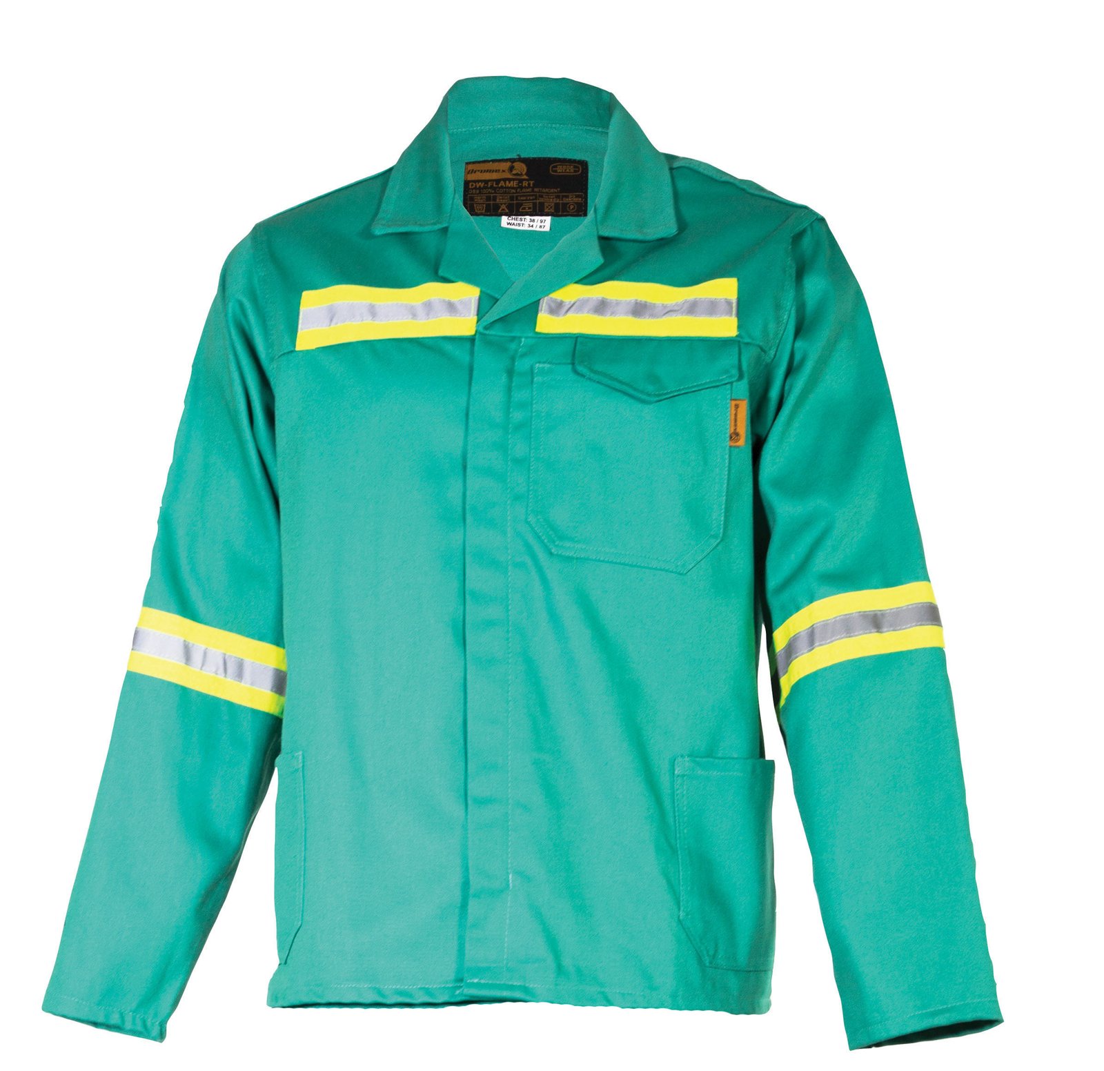 DROMEX D59 Fern Green Flame CONTI JACKET with REFLECTIVE Dromex D59 Fern Green Flame Conti Jacket With Reflective - Image 1