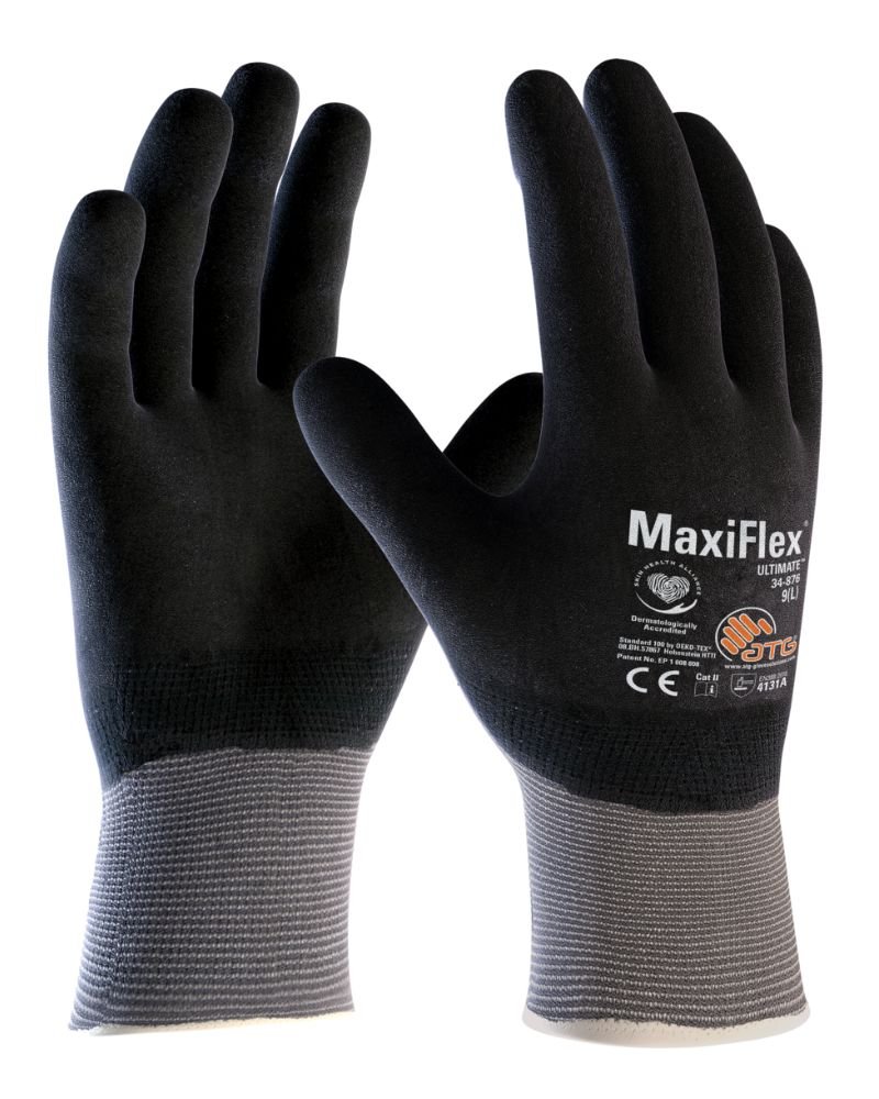 Fully-dipped Maxiflex Ultimate Fully Dipped Micro Foam Nitrile Coated Glove Ref 34-876 - Image 1