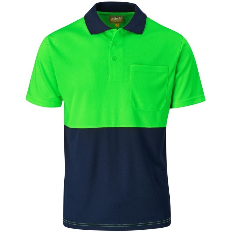 Inspector Two Tone Hi Viz Golf Shirt Lime