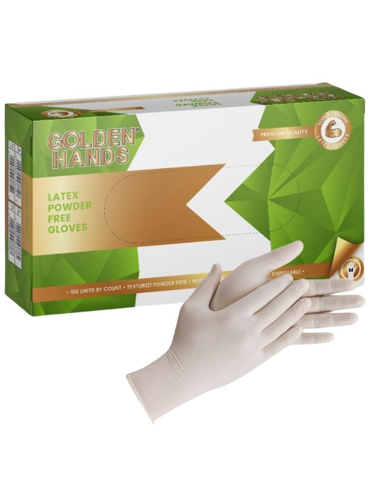 LATEX-GLOVES-1 Latex Powder Free – Golden Hands Box Of 100 - Image 1