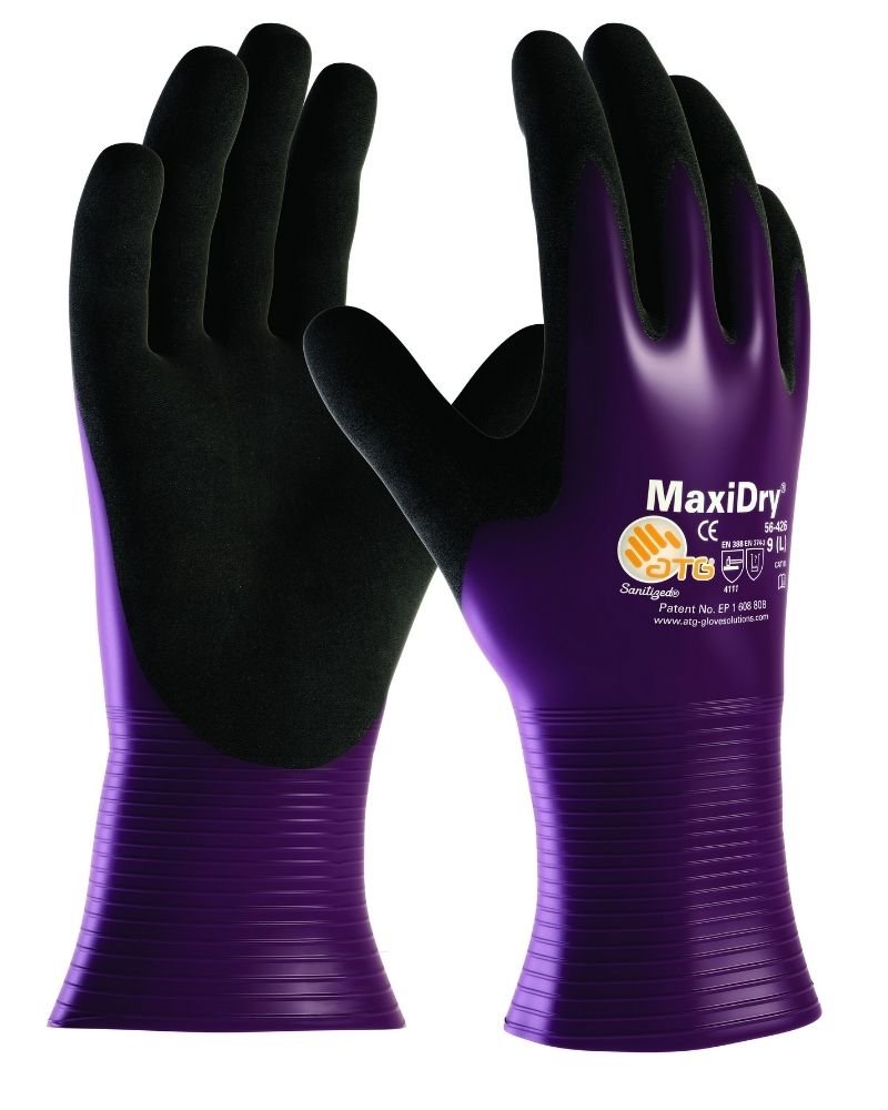 Maxidry-Fully-cuff-2090-Gloves Maxidry Open Cuff Fully Coated Gp Oil Resistant Gloves Ref 56-426 - Image 1