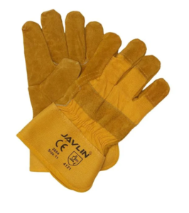 Javlin Yellow Leather Freezer Glove Candy Stripe Back With Full Sock Lining