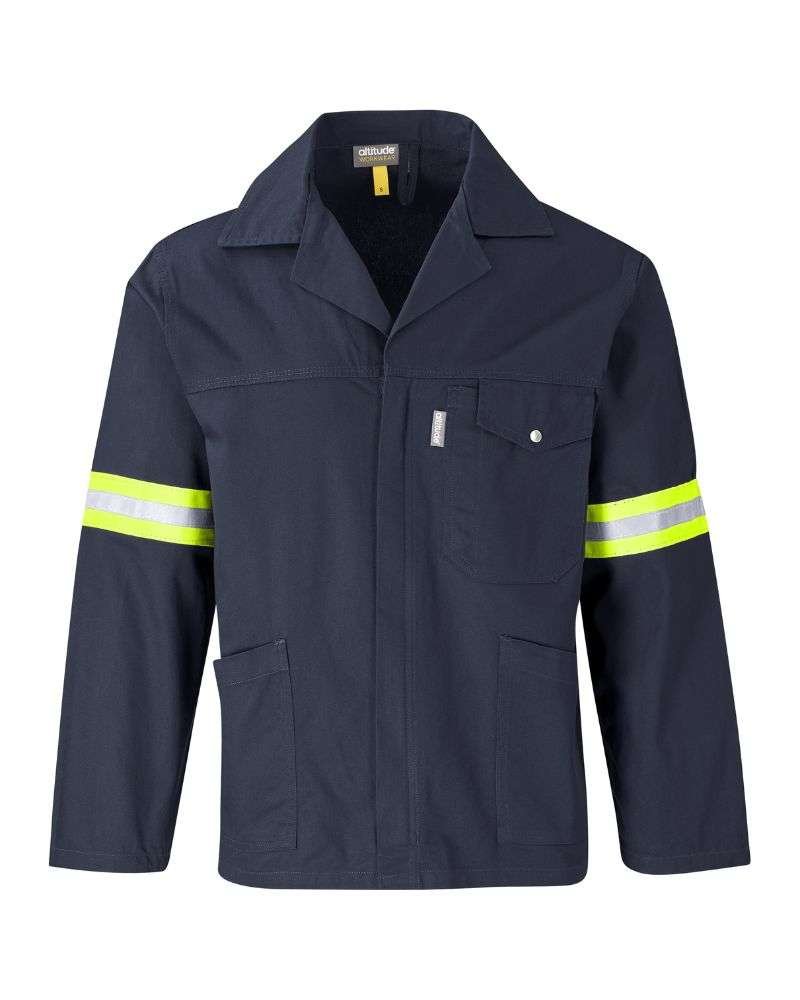 Artisan-Premium-100-Cotton-Jacket-Reflective-3 (1) Technician 100% Cotton Jacket- Reflective Arms & Legs - Yellow Tape (S - L) - Image 1