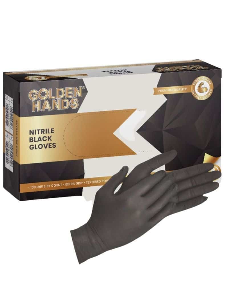 NITRILE-GLOVES-4 Black Nitrile Gloves Box Of 100 - Image 1