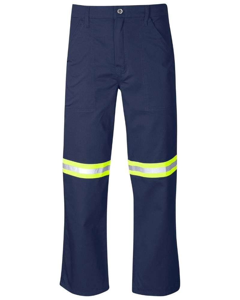 Site-Premium-Polycotton-Pants-Reflective-Legs Site Premium Polycotton Pants With Reflective Tape (Orange Or Yellow) (28 - 44) - Image 1