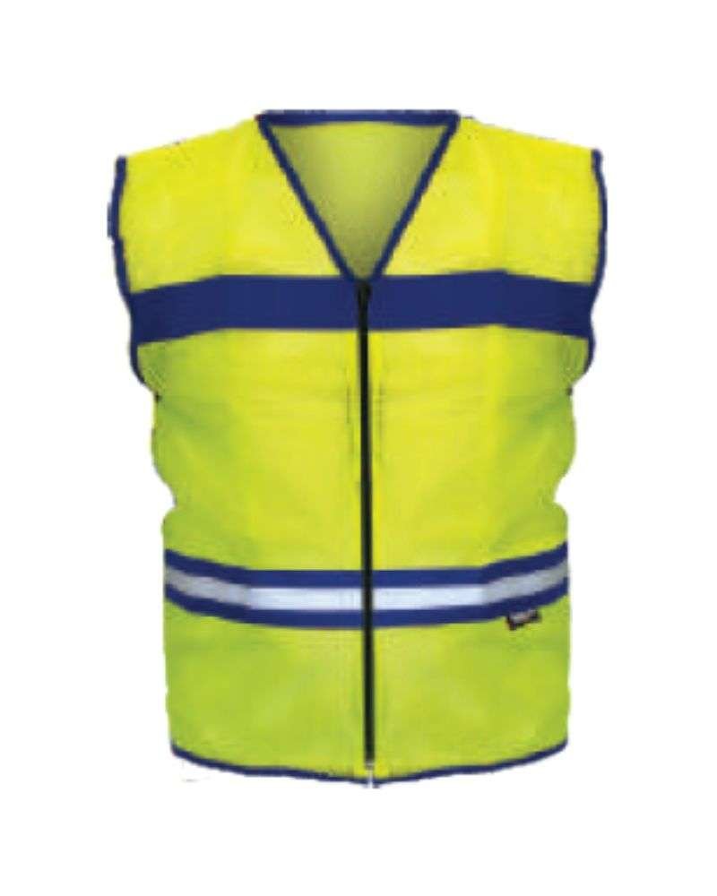 EN7ALBL-Blue-Trim-Local-manufacture High Visibility Safety Vest Locally Manufactured - Image 1