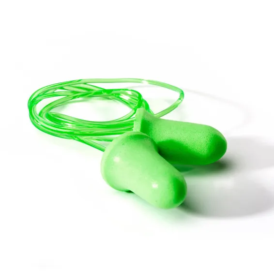 Fluorescent Green Bell Pu Foam Disposable & Corded Earplug Fluorescent Green Bell Pu Foam Disposable & Corded Earplug - Image 1