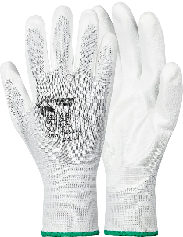 Pioneer White 13G Nylon Lightweight Inspectors Gloves Size 7 11