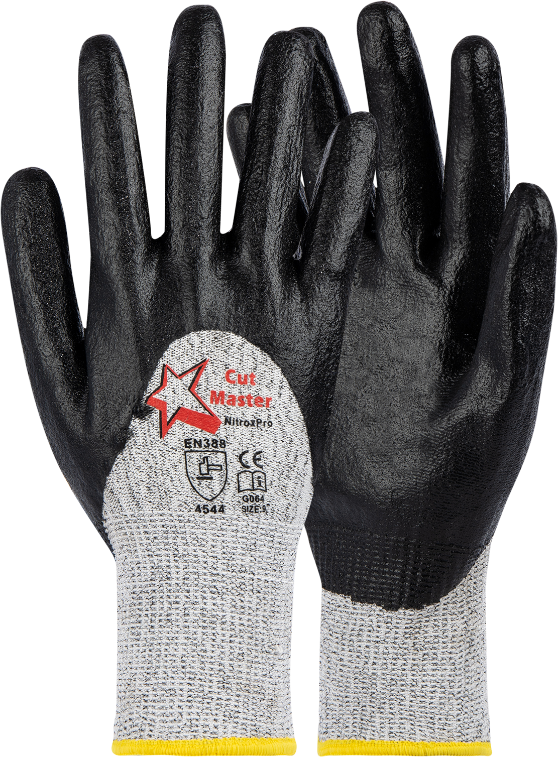 G064.png CUT MASTER NITROX PRO CUT LV5 KNUCKLE FLAT NITRILE PALM 3/4 DIPPED - Image 1