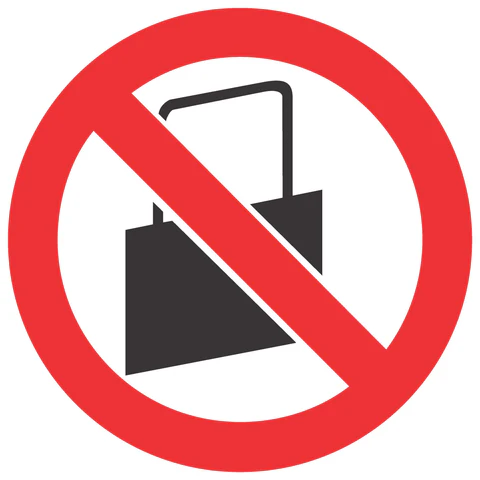 PV 31 - Handbags Prohibited. Signs are manufactured to order, delivery in 7-10 business days.
